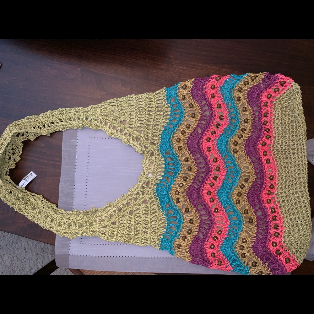 Aldo Slouch Woven Bag with Beads.